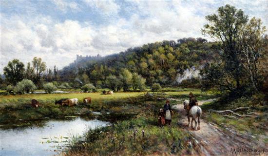 Alfred Augustus Glendening (1840-1910) View of Arundel Castle, 12 x 20in.